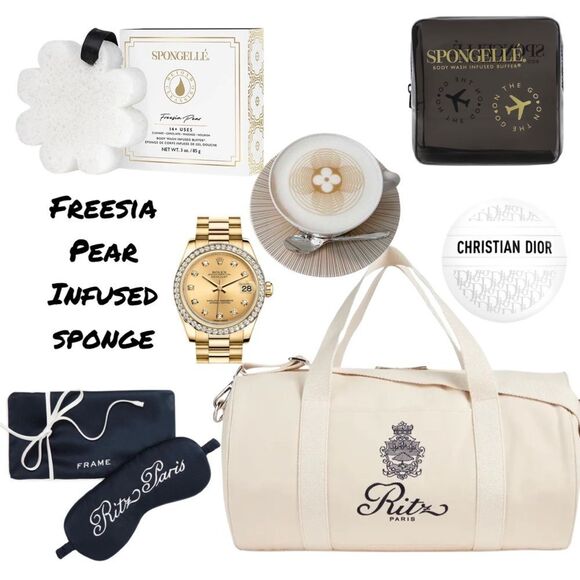 BACK IN STOCK-Freesia Pear Body Wash Infused Sponge From Spongelle - Picture 1 of 3